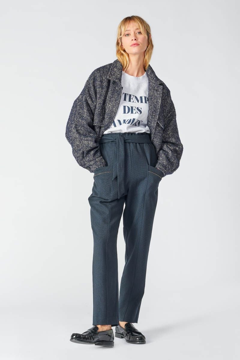 Le Temps Des Cerises Pantalon Beverly Bleu Marine