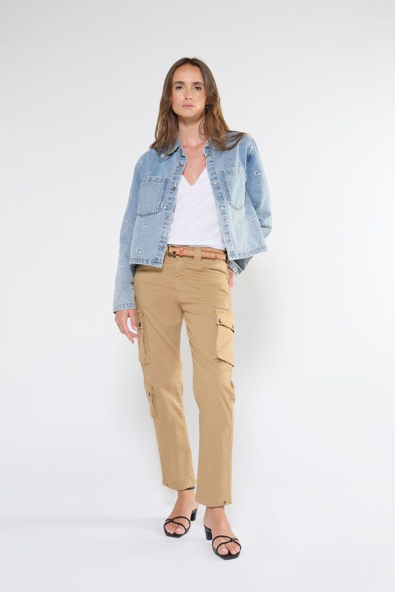 le temps des cerises Pantalon cargo Jow beige