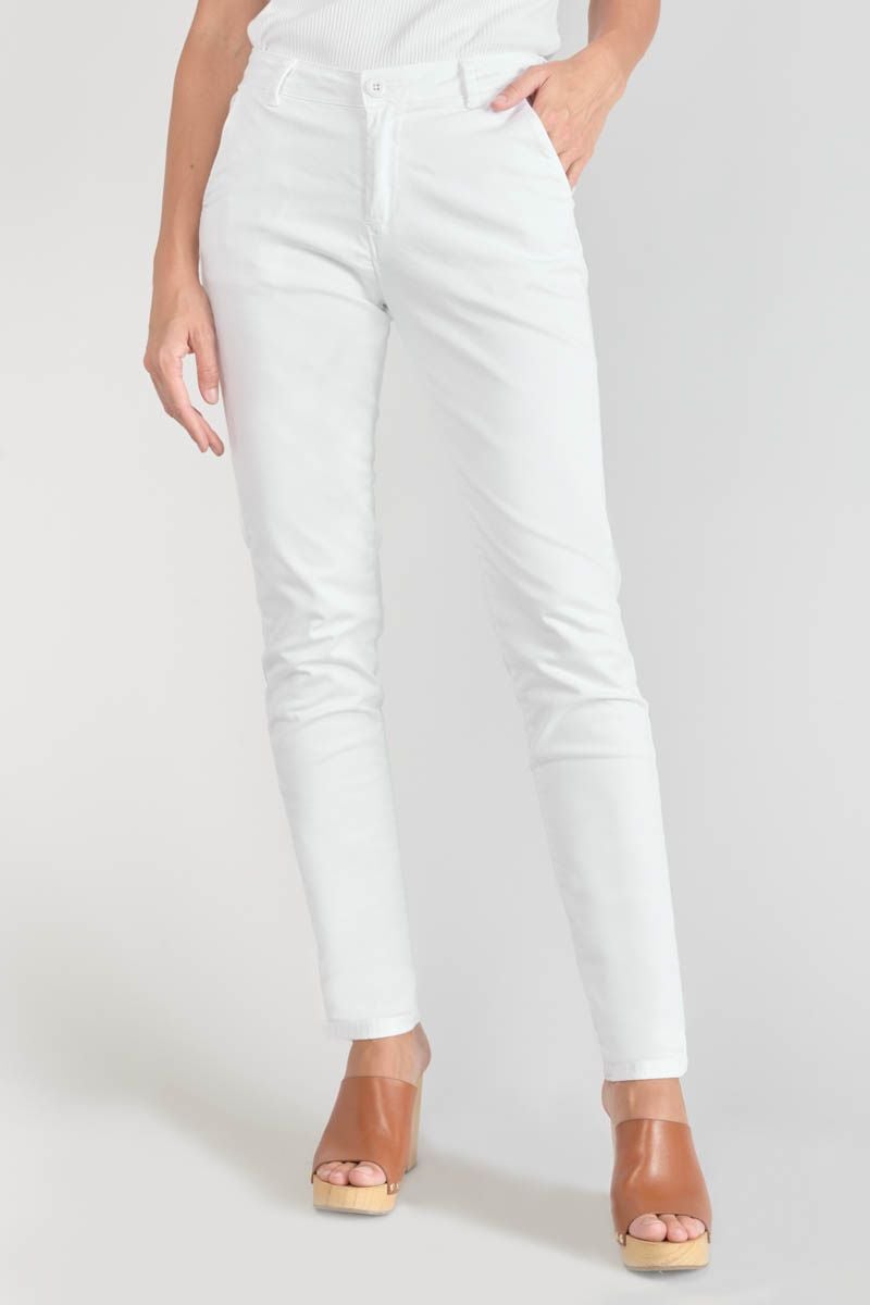 le temps des cerises Pantalon chino Dyli3 blanc