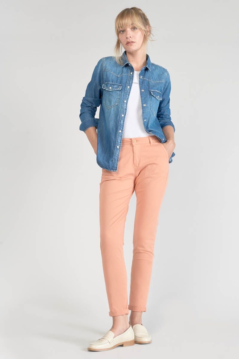 Le Temps Des Cerises Pantalon Chino Dyli3 Pêche