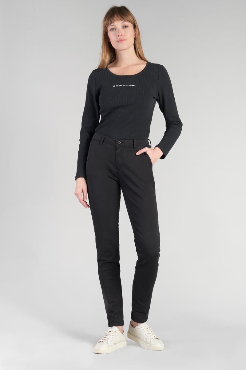 le temps des cerises Pantalon chino Dyli4 noir
