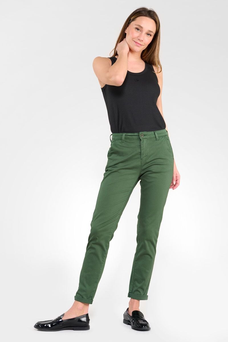 le temps des cerises Pantalon chino Dyli6 vert