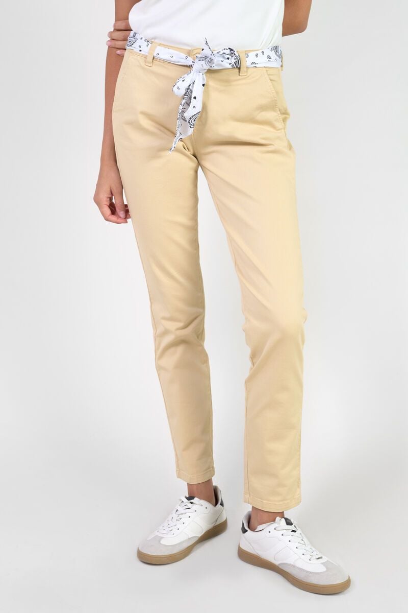 le temps des cerises Pantalon chino Dyli7 beige