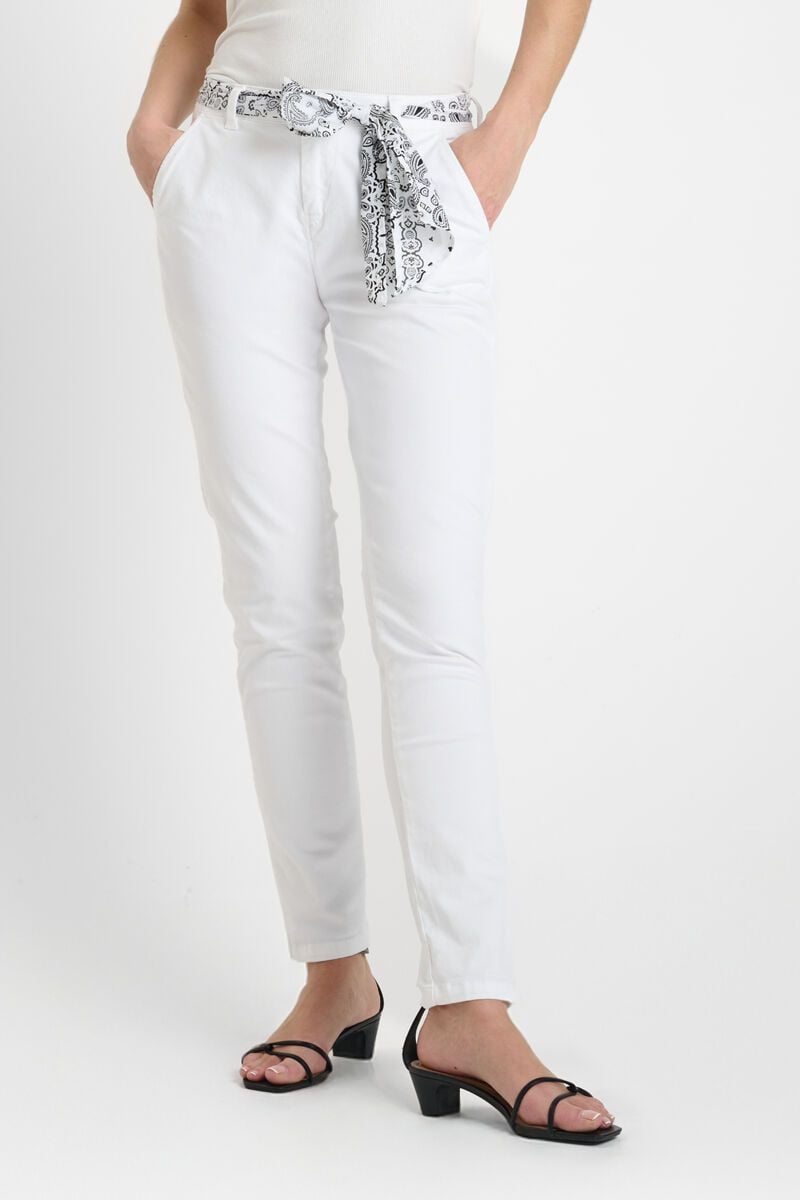 le temps des cerises Pantalon chino Dyli7 blanc