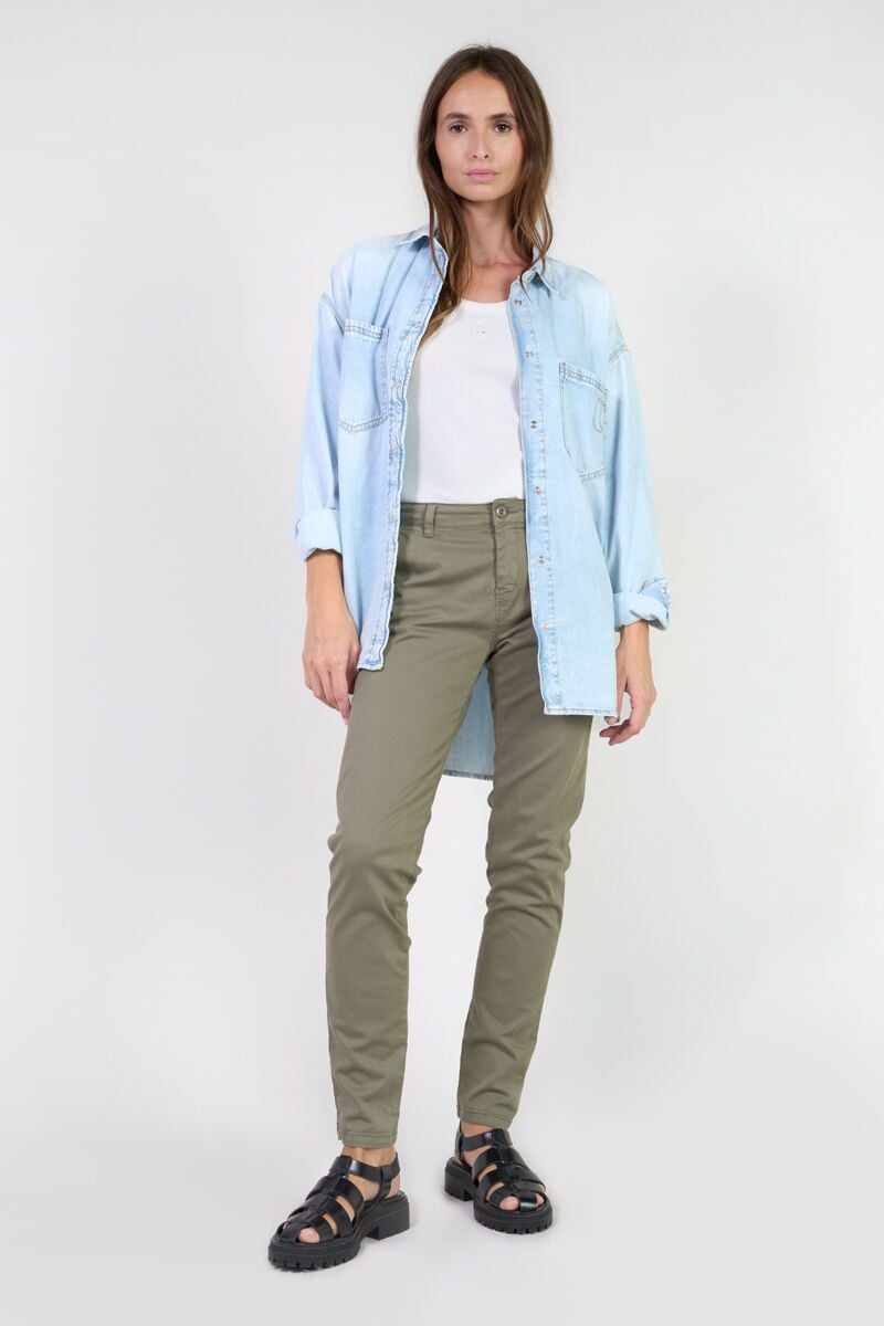 le temps des cerises Pantalon chino Dyli7 kaki