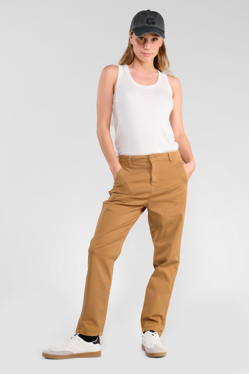 le temps des cerises Pantalon chino Erle camel