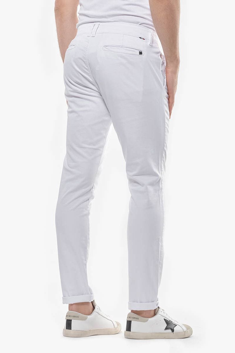 Le Temps Des Cerises Pantalon Chino Slim Jas Blanc