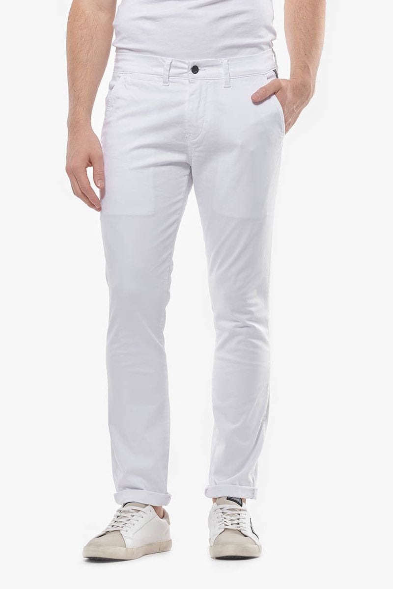 Le Temps Des Cerises Pantalon Chino Slim Jas Blanc