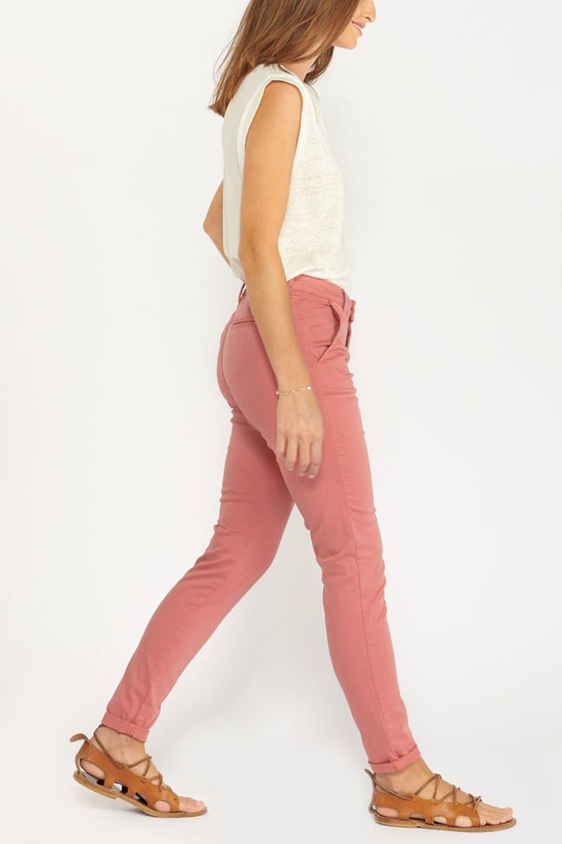 Le Temps Des Cerises Pantalon Dyli Pêche Rosé