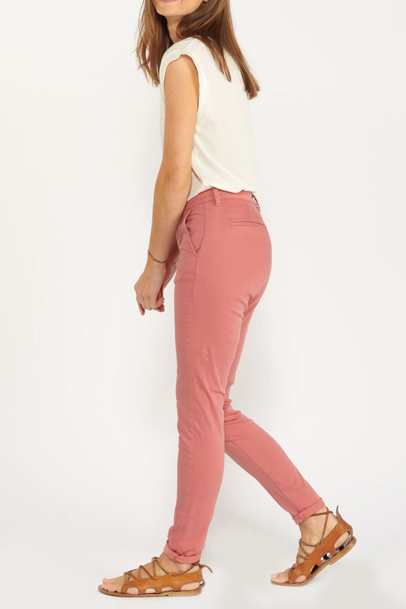 le temps des cerises Pantalon Dyli pêche rosé