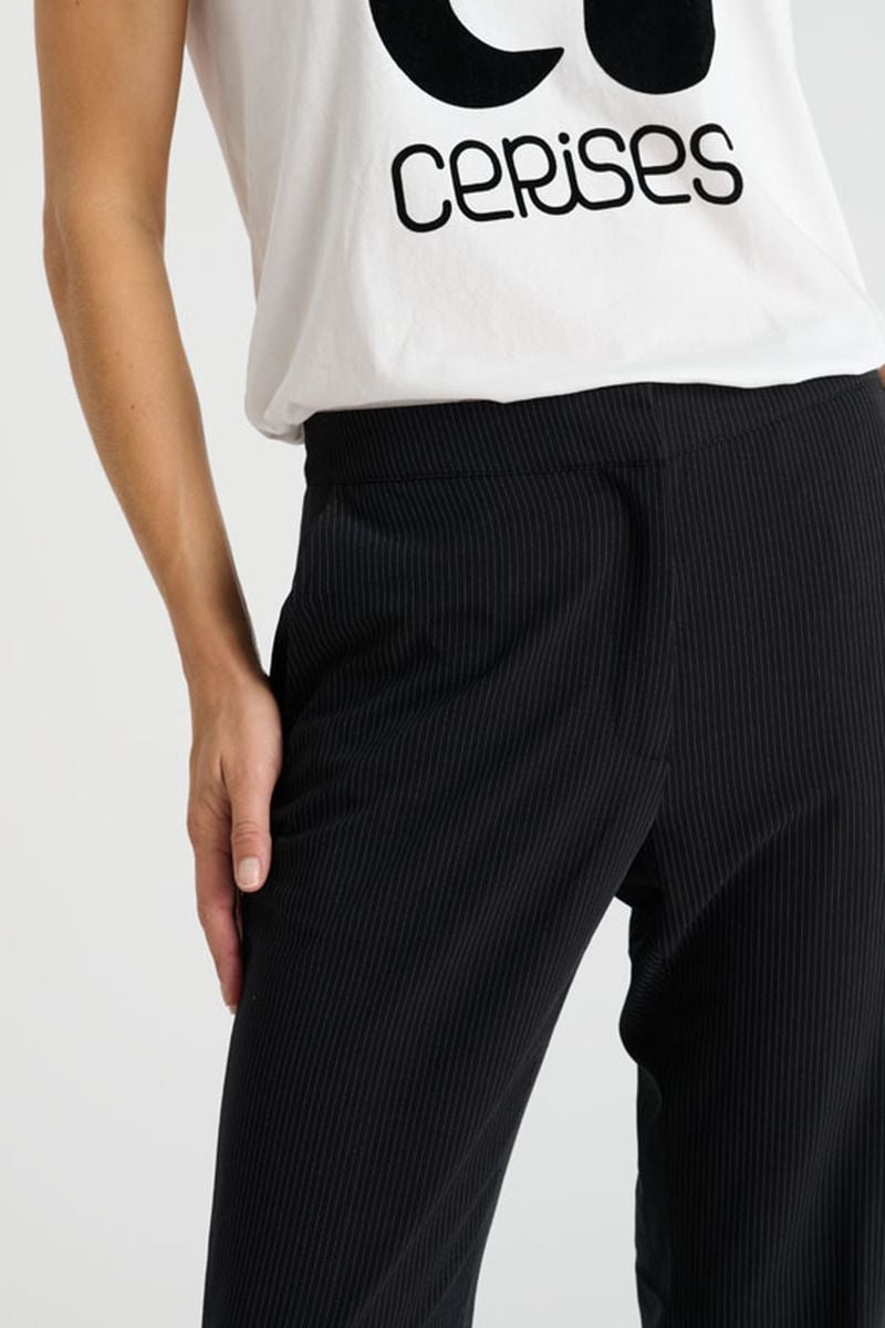 Le Temps Des Cerises Pantalon Every Noir à Rayures