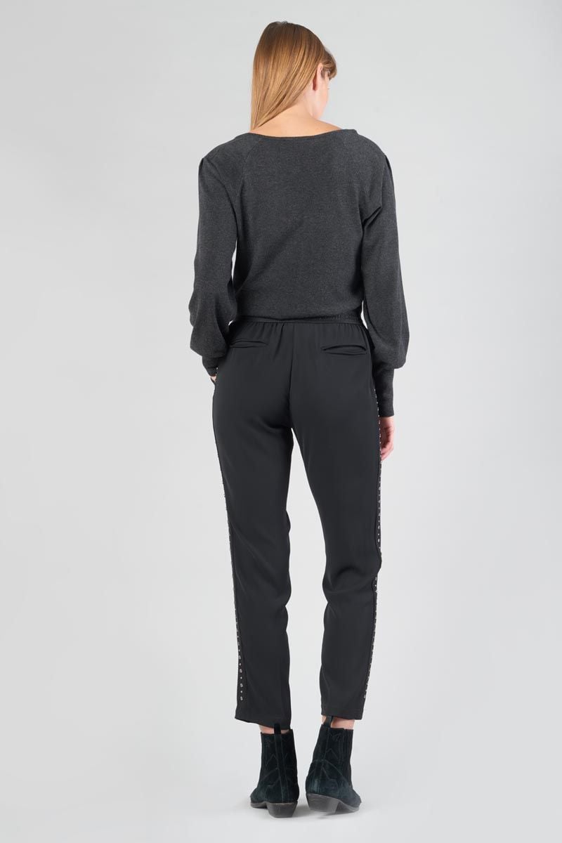 Le Temps Des Cerises Pantalon Fluide Zena Noir