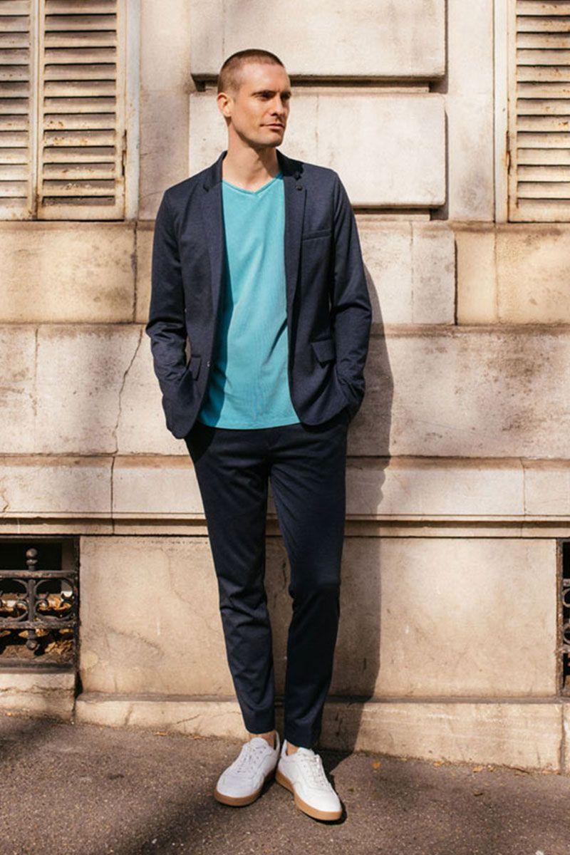 le temps des cerises Pantalon Ponac bleu marine