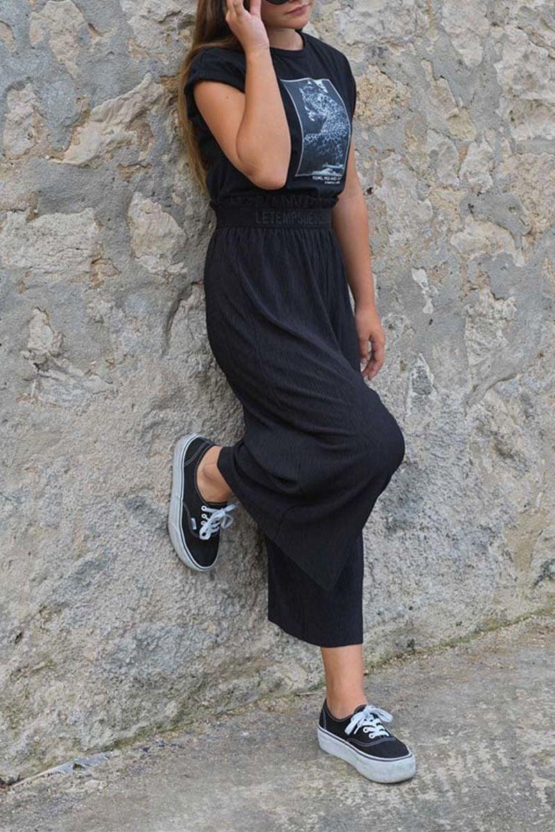 le temps des cerises Pantalon Saragi noir