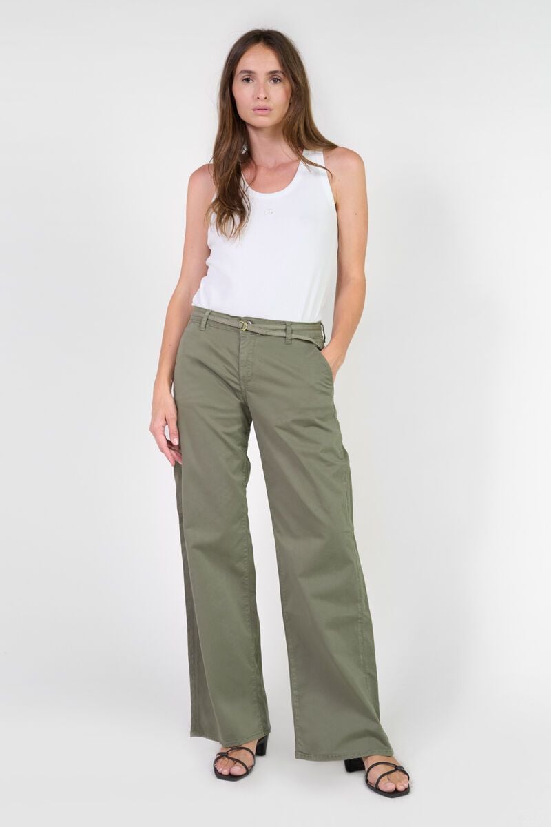 le temps des cerises Pantalon wide leg Tahis kaki