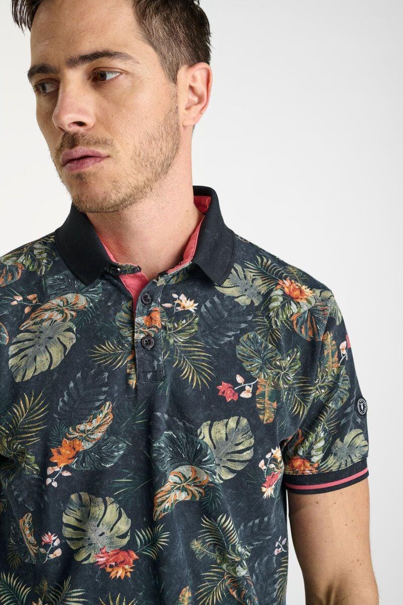 Le Temps Des Cerises Polo Dude Noir à Motif