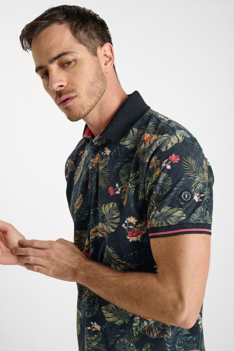 Le Temps Des Cerises Polo Dude Noir à Motif