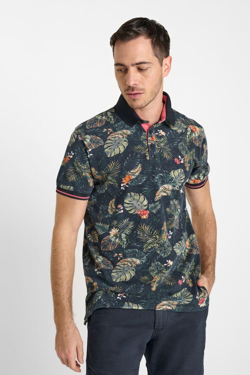 le temps des cerises Polo Dude noir à motif