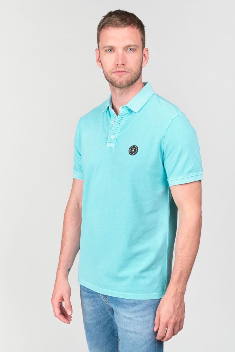 le temps des cerises Polo Dylon bleu turquoise