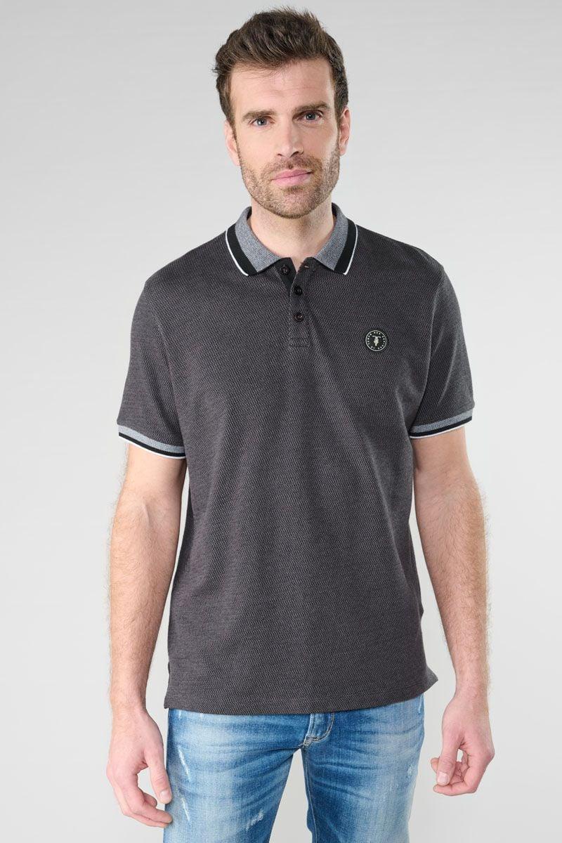 le temps des cerises Polo Talik en jacquard noir