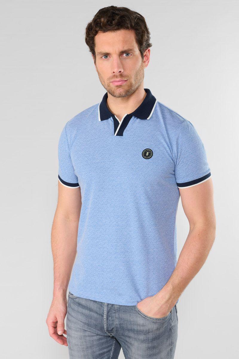 le temps des cerises Polo Veras bleu à motif