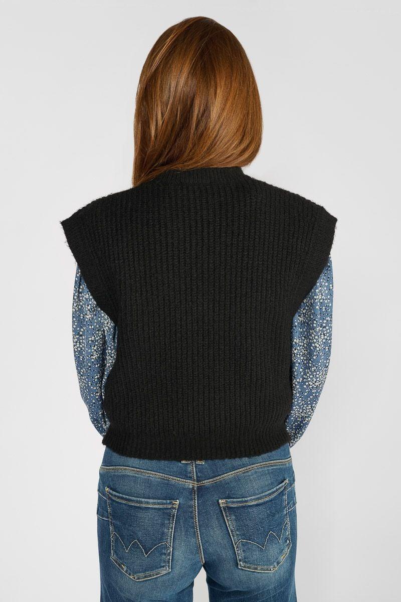 Le Temps Des Cerises Pull Bellgi Sans Manches Noir