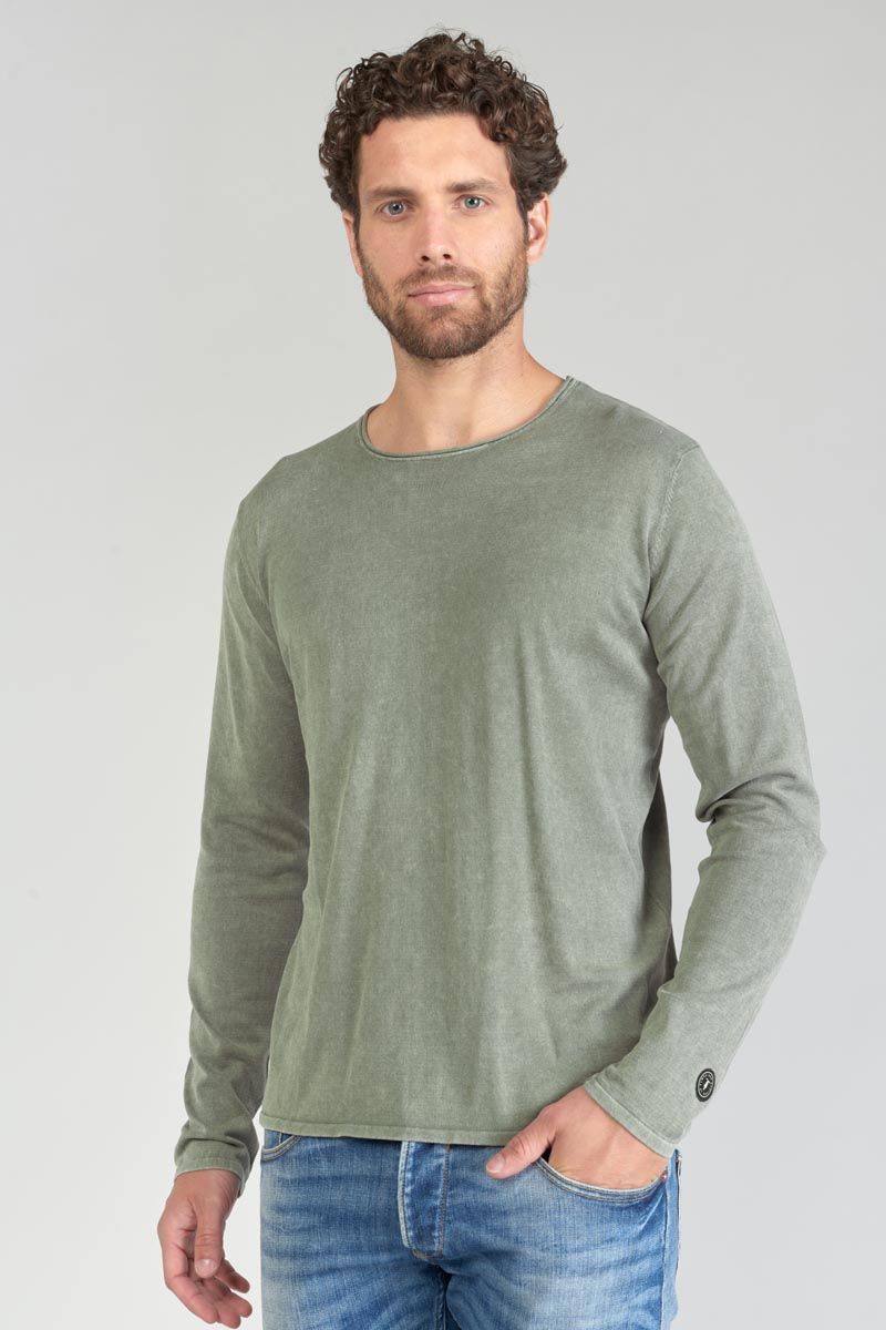 le temps des cerises Pull Bivor kaki délavé