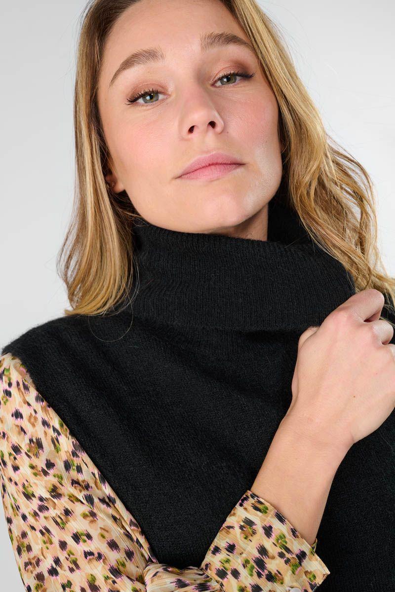 Le Temps Des Cerises Pull Cleva Sans Manches Noir