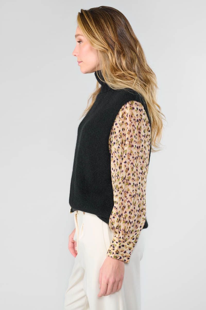 Le Temps Des Cerises Pull Cleva Sans Manches Noir