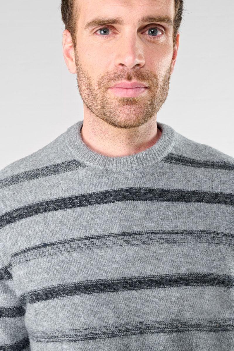 Le Temps Des Cerises Pull Dunite Gris à Rayures