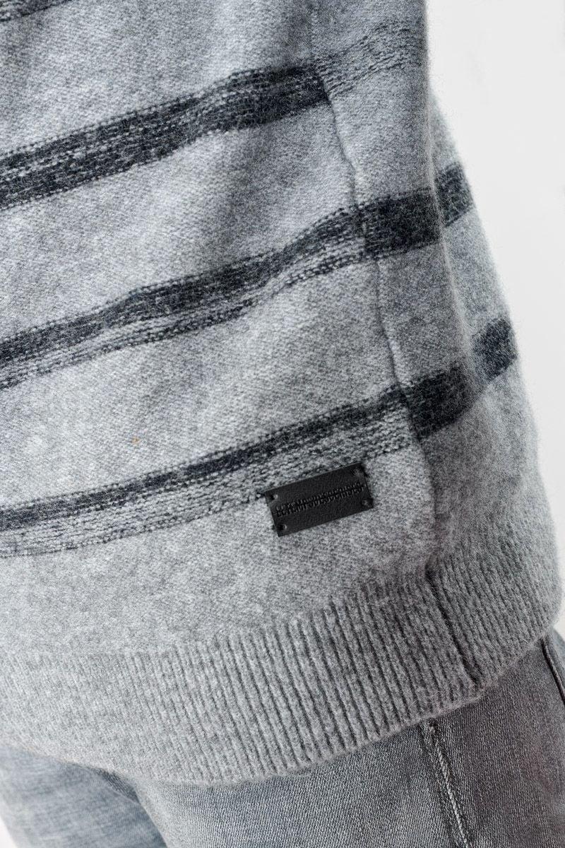 Le Temps Des Cerises Pull Dunite Gris à Rayures