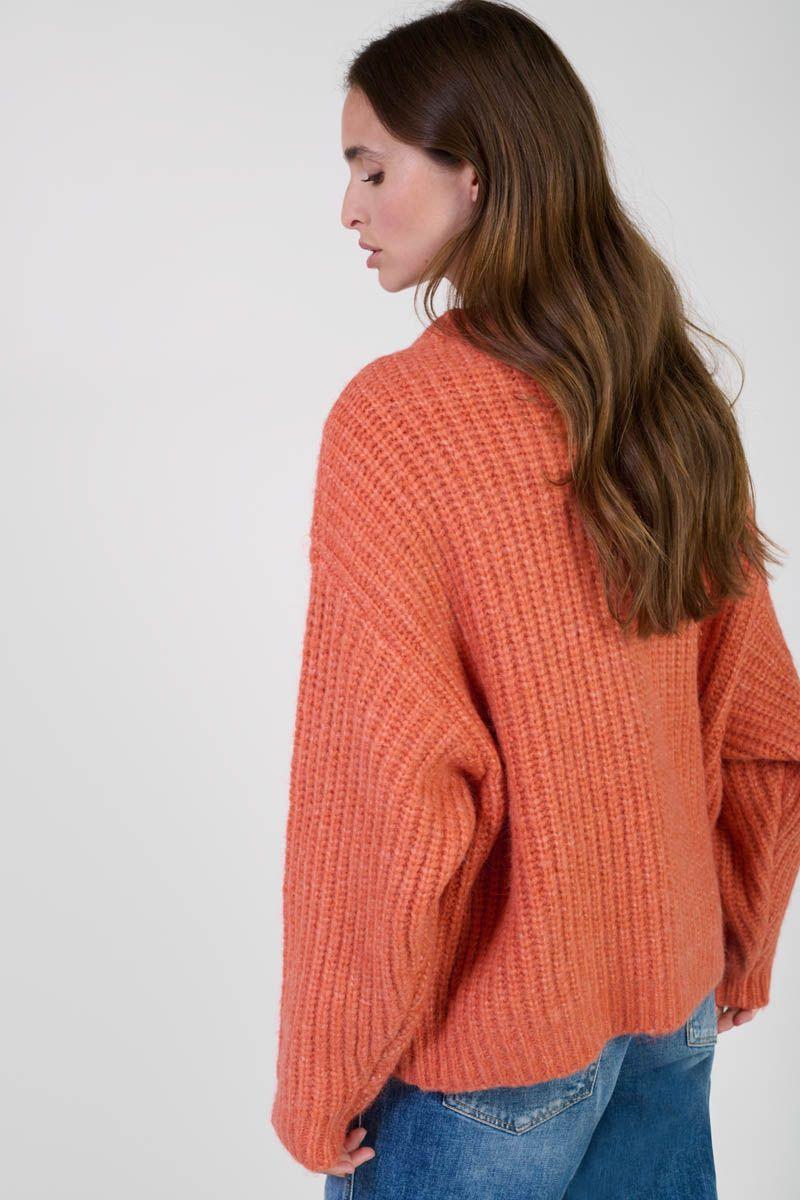 Le Temps Des Cerises Pull Flower Orange