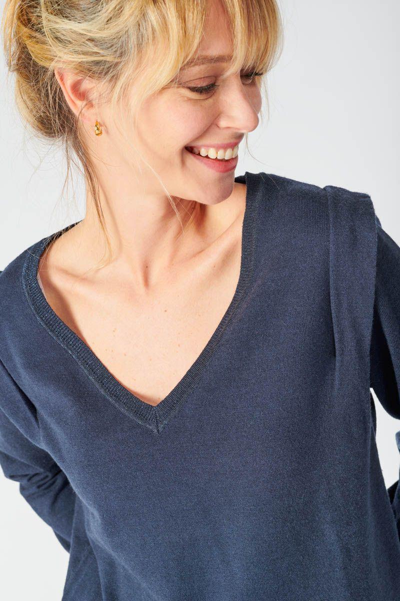 Le Temps Des Cerises Pull Lilly Bleu Marine