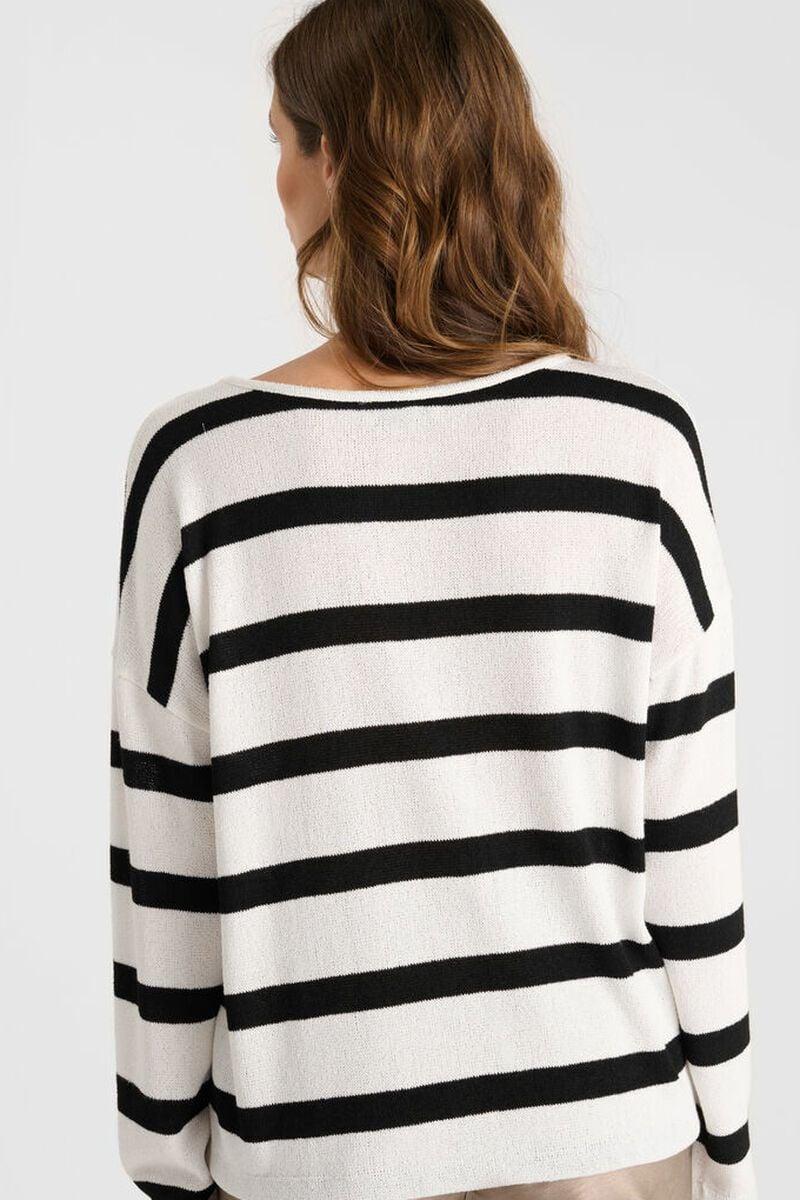 Le Temps Des Cerises Pull Macy Crème Marinière