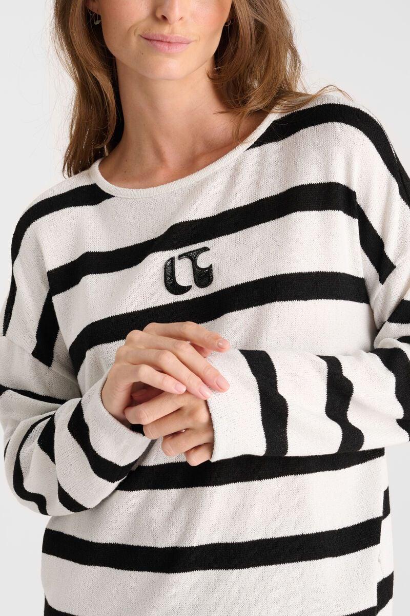 Le Temps Des Cerises Pull Macy Crème Marinière