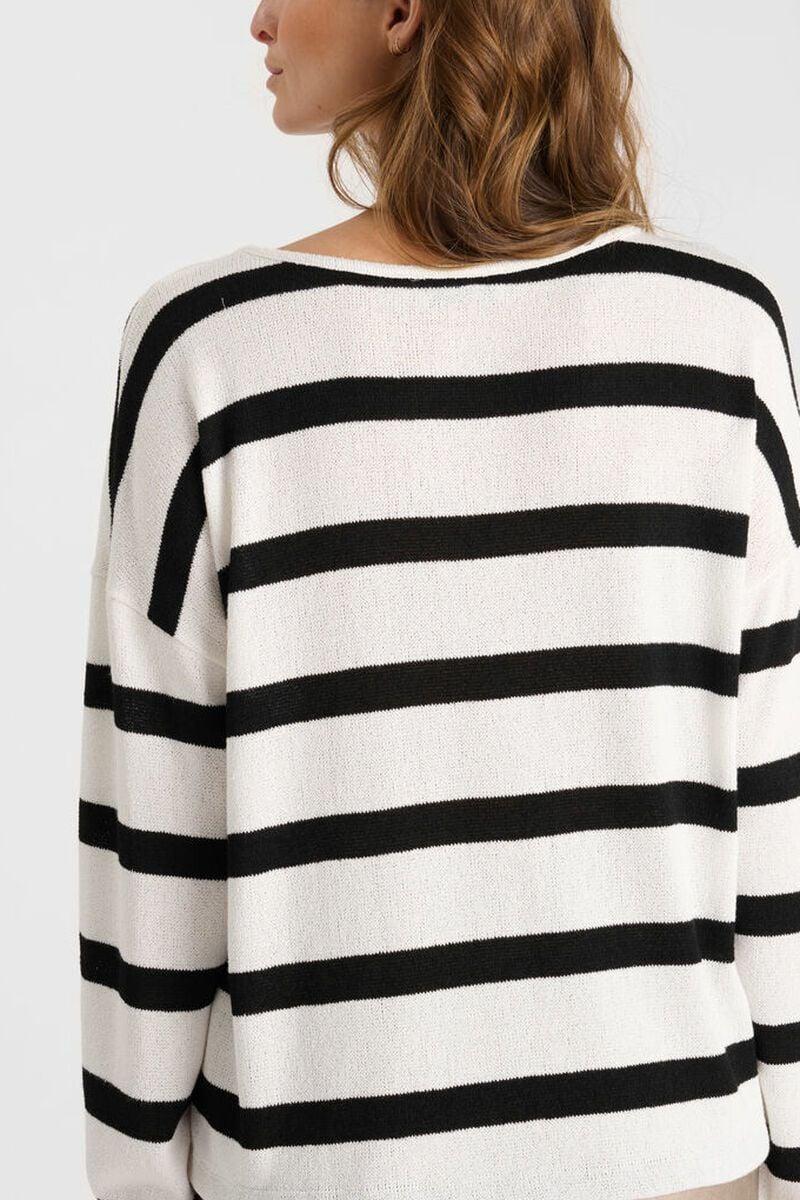 Le Temps Des Cerises Pull Macy Crème Marinière