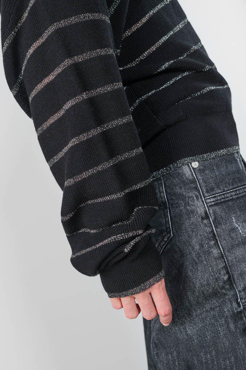 Le Temps Des Cerises Pull More Noir à Rayures