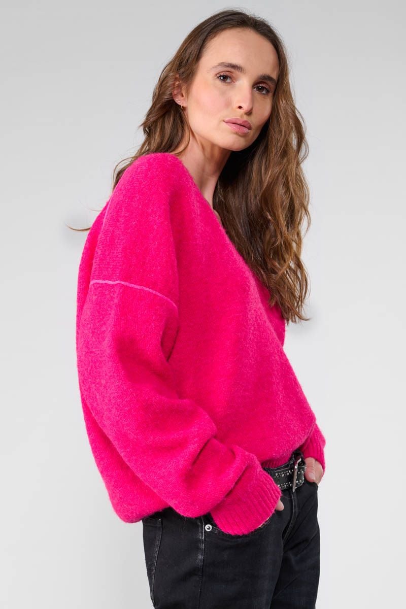 Le Temps Des Cerises Pull Sanny Framboise