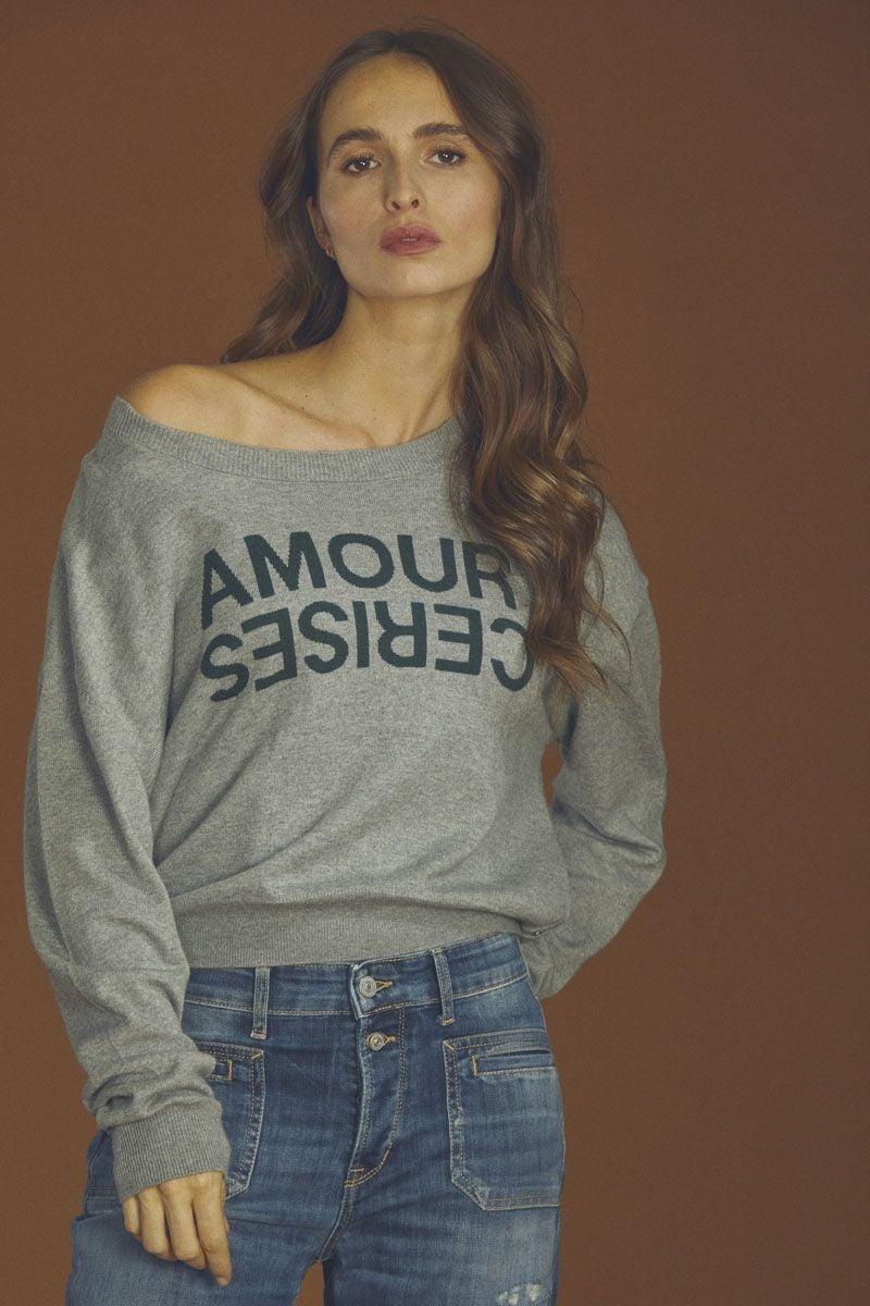 le temps des cerises Pull Spiro gris