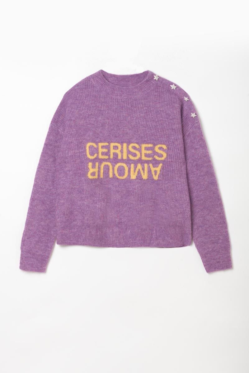 le temps des cerises Pull Symchagi lila