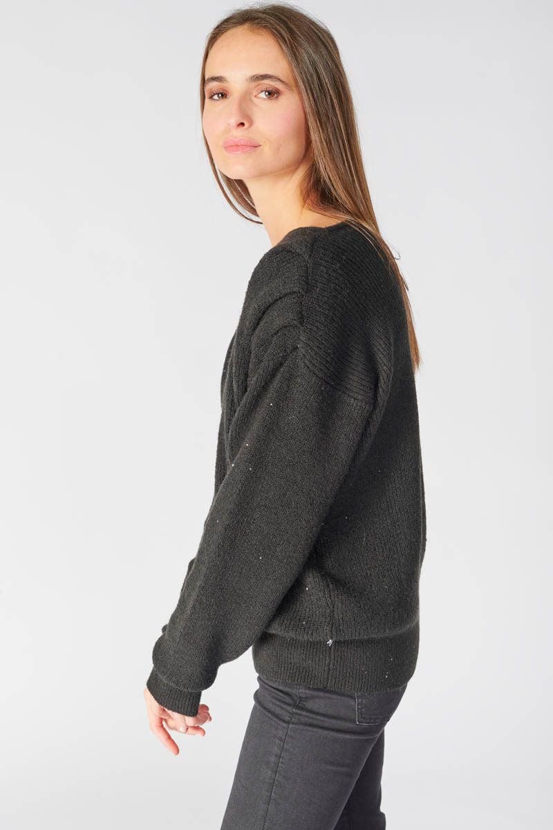 Le Temps Des Cerises Pull Tifanie Noir
