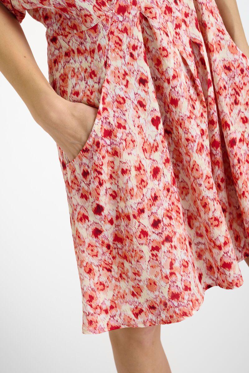 Le Temps Des Cerises Robe Agata Rouge à Motif