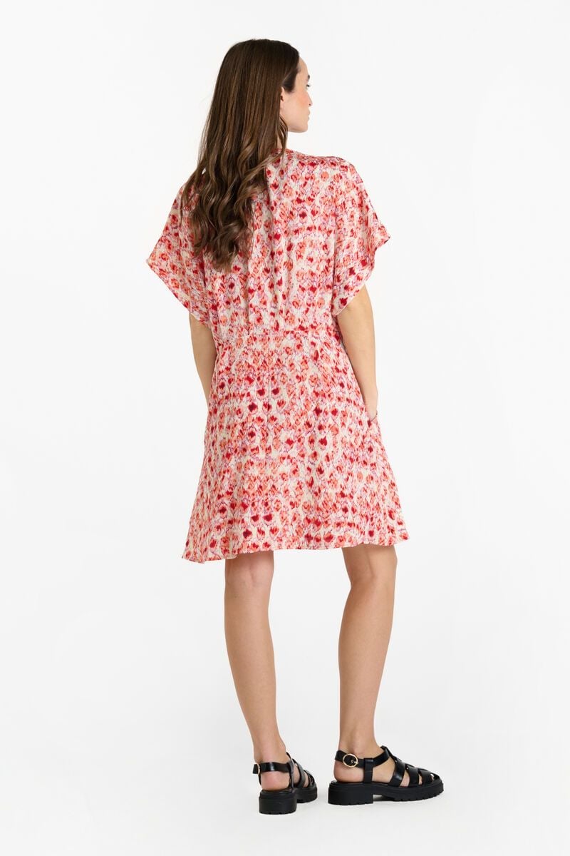 Le Temps Des Cerises Robe Agata Rouge à Motif