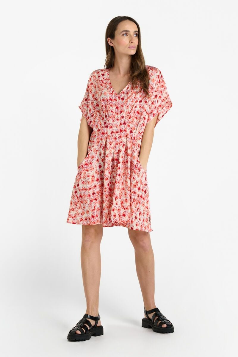 le temps des cerises Robe Agata rouge à motif