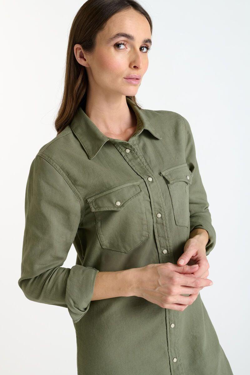 Le Temps Des Cerises Robe Alio En Jeans Kaki