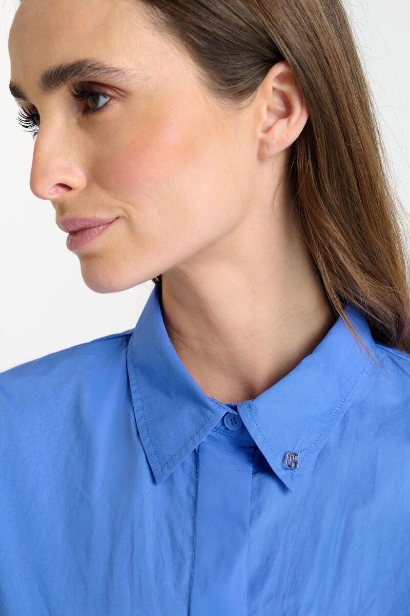 Le Temps Des Cerises Robe Chemisier Suzan Bleue