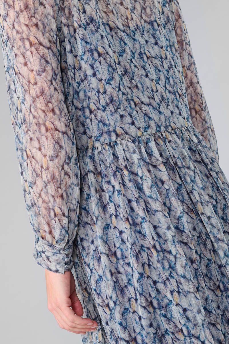 Le Temps Des Cerises Robe Denali Bleue à Motif