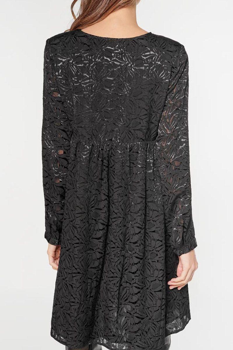 Le Temps Des Cerises Robe Iron En Jacquard Noire