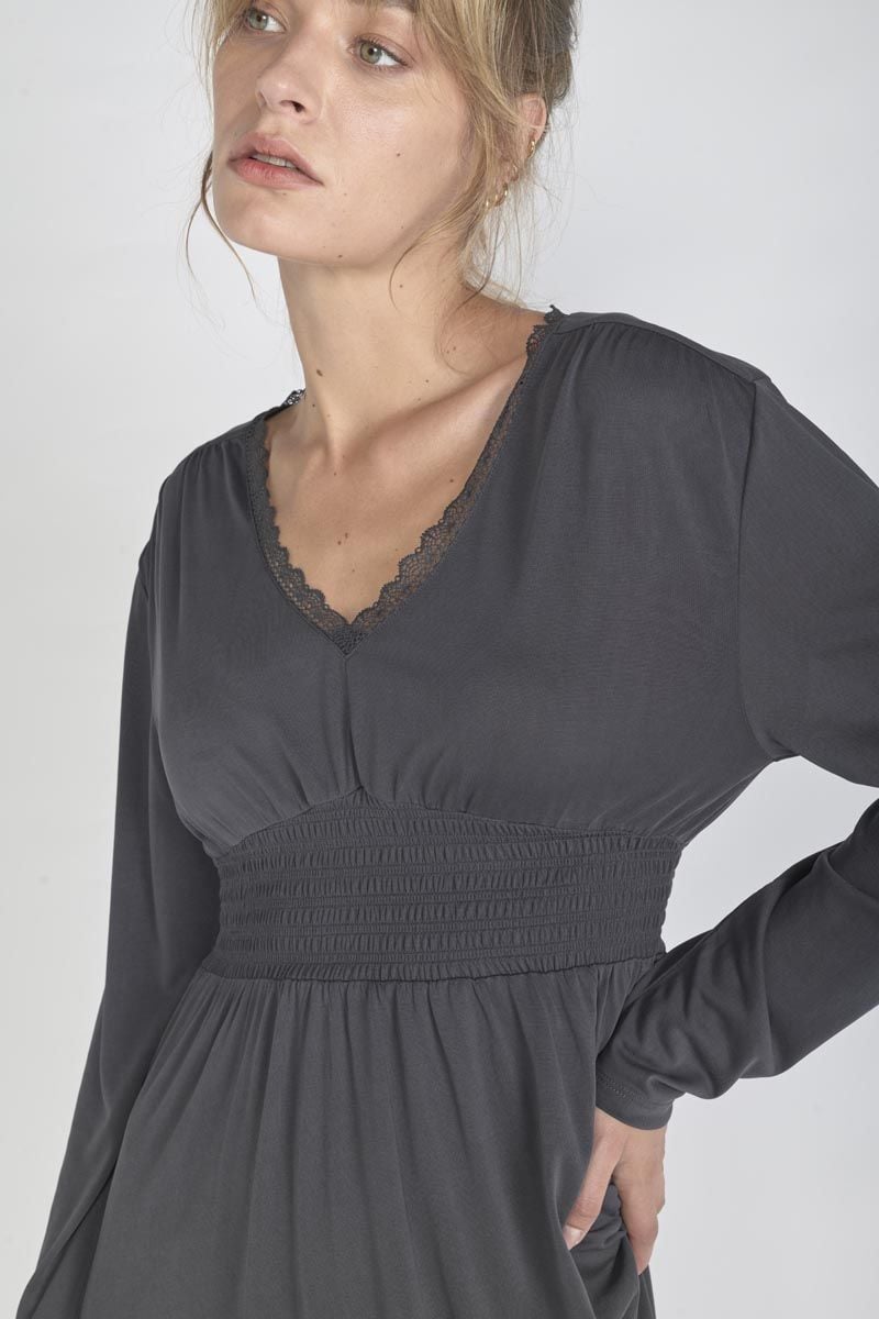 Le Temps Des Cerises Robe Longue Chanan Anthracite