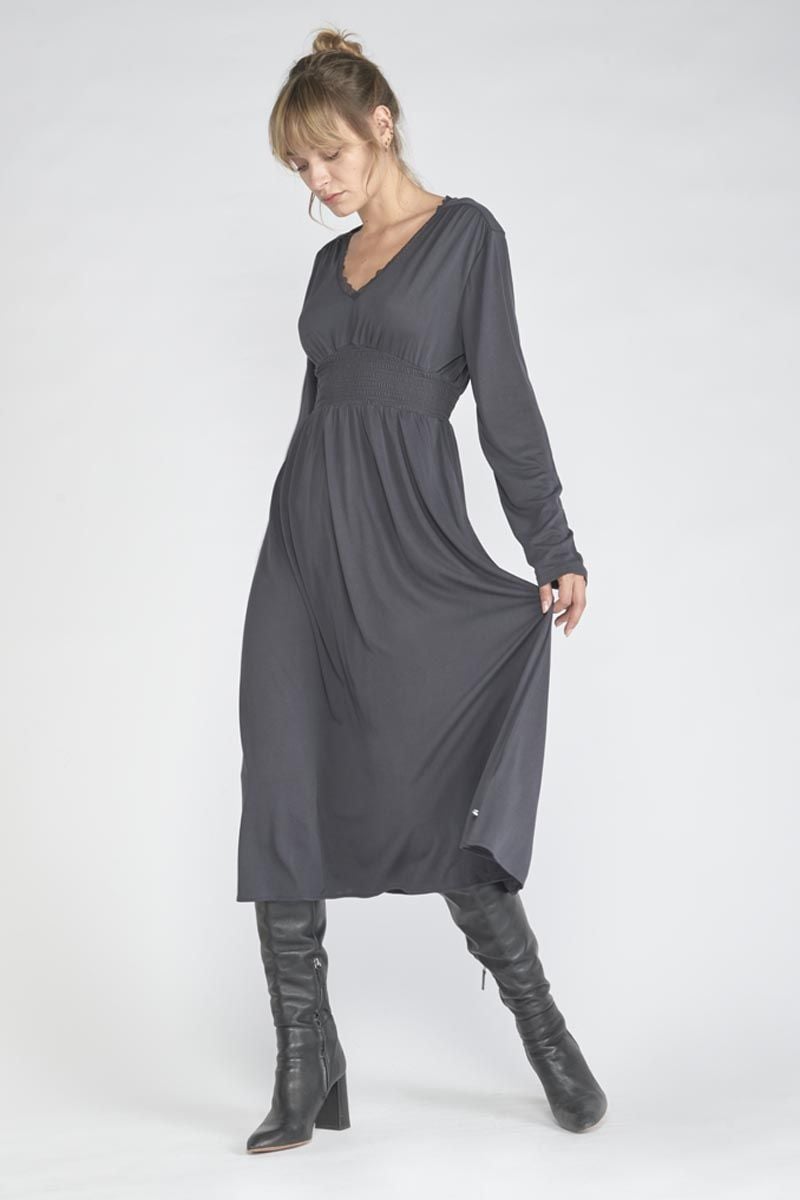 le temps des cerises Robe longue Chanan anthracite